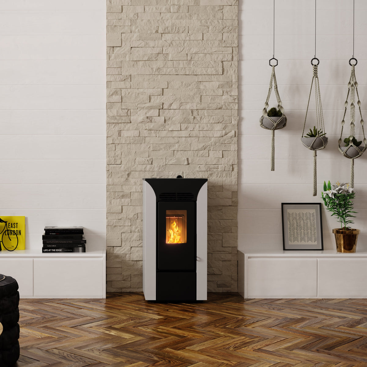 Anja 8,9 kW – Classe A+ | Stufa a Pellet Compatta e Canalizzabile | Colore Bianco — foto 3