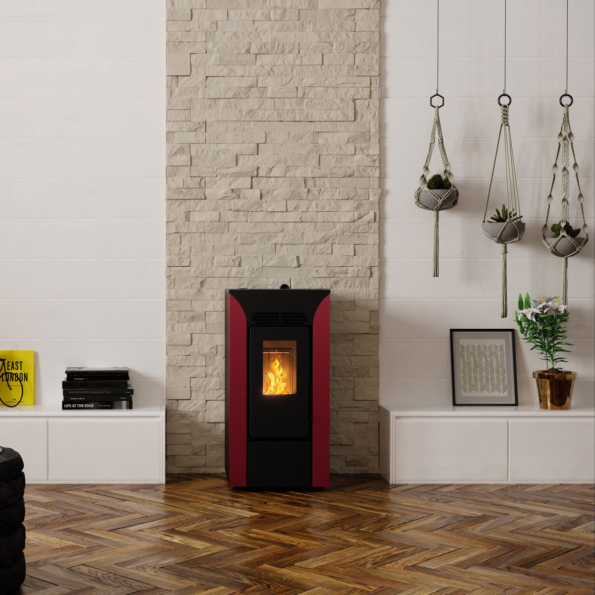 Anja 8,9 kW – Classe A+ | Stufa a Pellet Compatta e Canalizzabile | Colore Bordeaux — foto 3