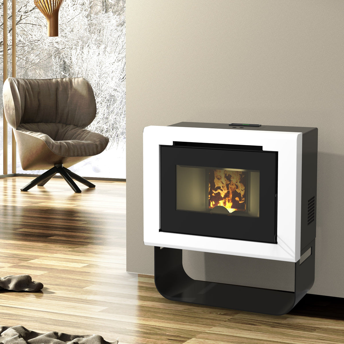 Vika 11 kW – 5 Stelle | Stufa a Pellet | Colore Bianco — foto 3