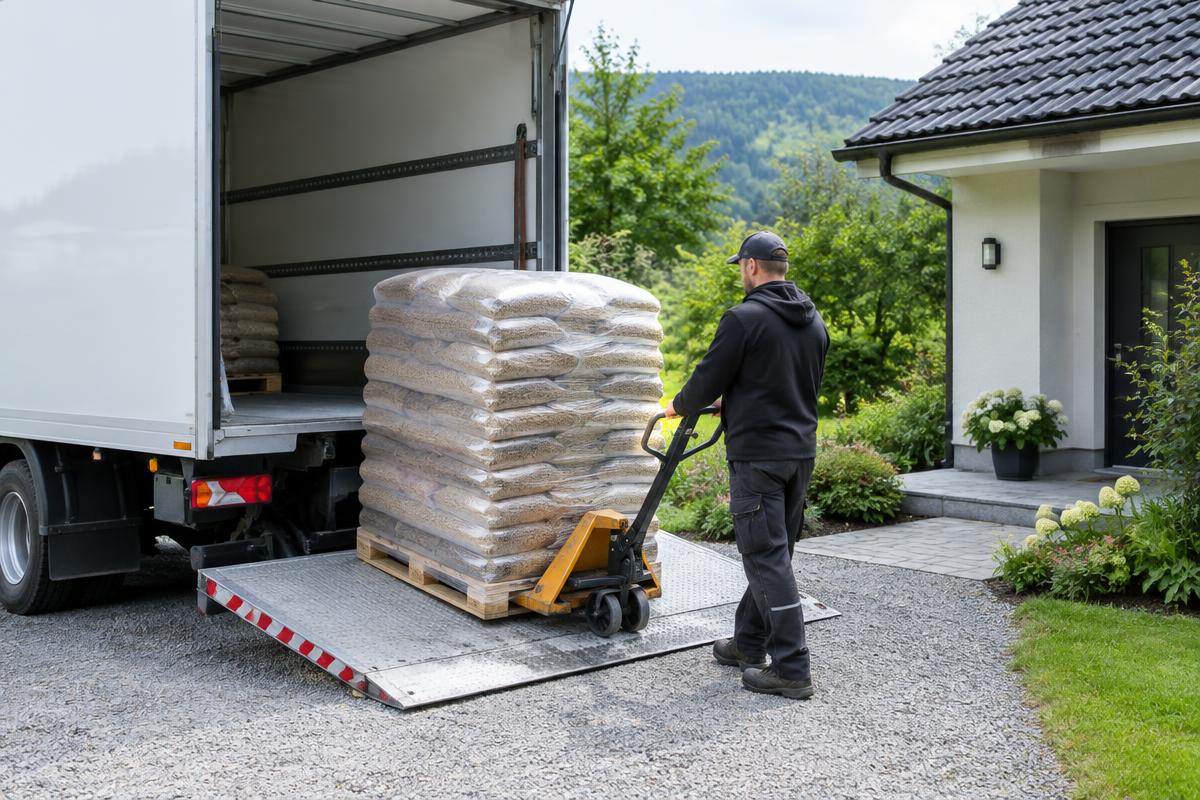 Consegna di un bancale con sponda idraulica